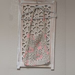 Free People Lightweight Sheer Muslin Fabric Tote Bag Pink Packable Travel Boho